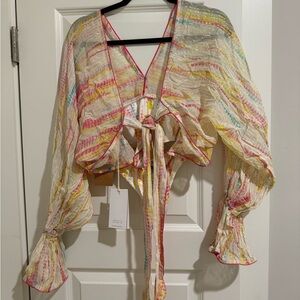HEMANT & NANDITA Multicolor Sheer Blouse